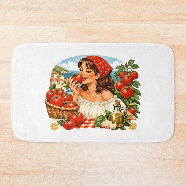 Item preview, Tomato Girl Vintage - Retro tomato graphic print designed and sold by Pineapple-Tree.