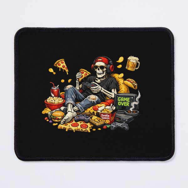 Item preview, Skeleton Gamer Pizza and Snacks Graphic designed and sold by TheZyro.