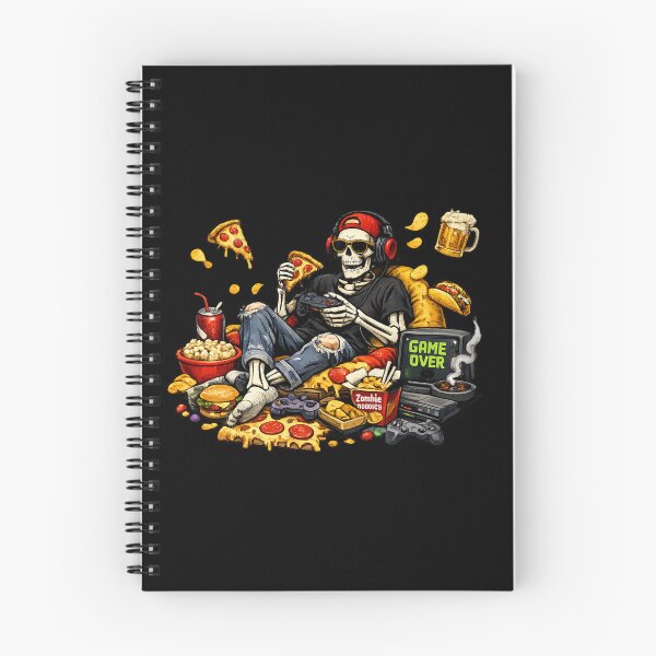 Item preview, Skeleton Gamer Pizza and Snacks Graphic designed and sold by TheZyro.