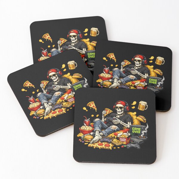 Item preview, Skeleton Gamer Pizza and Snacks Graphic designed and sold by TheZyro.