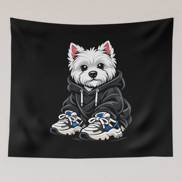 Item preview, Cool Westie in an oversized hoodie & sneaker design designed and sold by Pineapple-Tree.