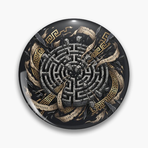 Item preview, Ancient Greek Labyrinth Maze - Chaotic Maximalist Geometry Art designed and sold by krish-prints.