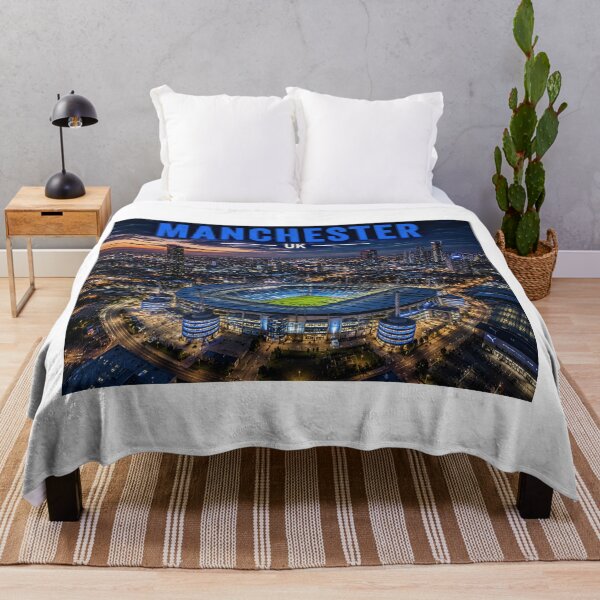 Item preview, Manchester City Skyline & Iconic Stadium Art – Cinematic Blue Edition designed and sold by globetrottergfx.