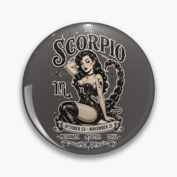 Item preview, Scorpio Zodiac Pin-Up Girl Design | Vintage Astrology Horoscope Gift for Scorpio designed and sold by TheStephanieRome.