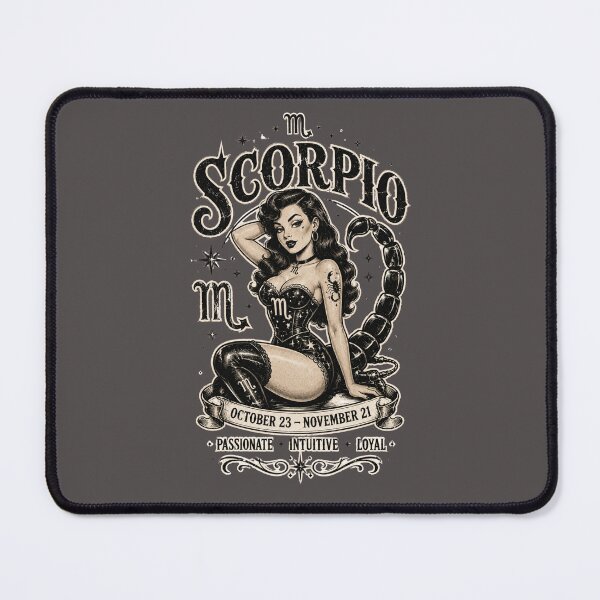 Item preview, Scorpio Zodiac Pin-Up Girl Design | Vintage Astrology Horoscope Gift for Scorpio designed and sold by TheStephanieRome.