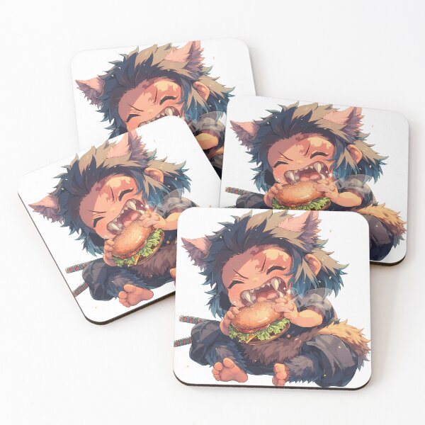 Item preview, Inosuke Hashibira Demon Slayer Chibi Burger Anime Wild Snack designed and sold by earlobejerk.