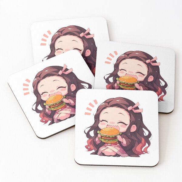Item preview, Nezuko Kamado Demon Slayer Chibi Burger Kawaii Bite designed and sold by earlobejerk.