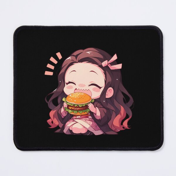 Item preview, Nezuko Kamado Demon Slayer Chibi Burger Kawaii Bite designed and sold by earlobejerk.