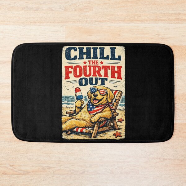 Item preview, Chill The Fourth Out Golden Retriever Beach Dog designed and sold by BHMARTS.