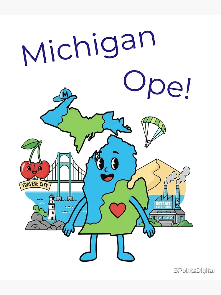 Thumbnail 3 of 3, Poster, Michigan designed and sold by 5PointsDigital.
