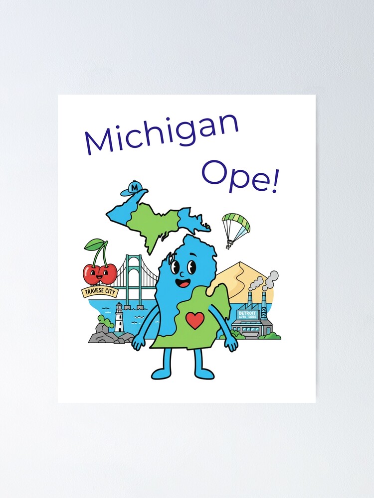 Thumbnail 1 of 3, Poster, Michigan designed and sold by 5PointsDigital.