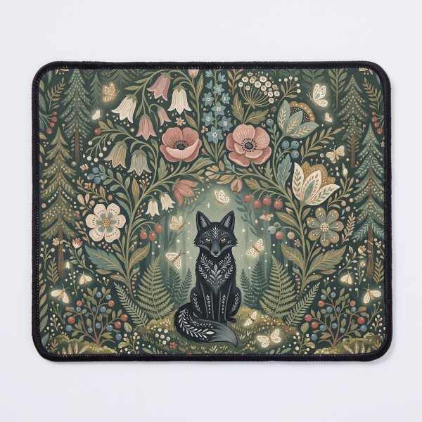 Item preview, Black Fox Woodland Bloom designed and sold by ASTRAL ART LAB.