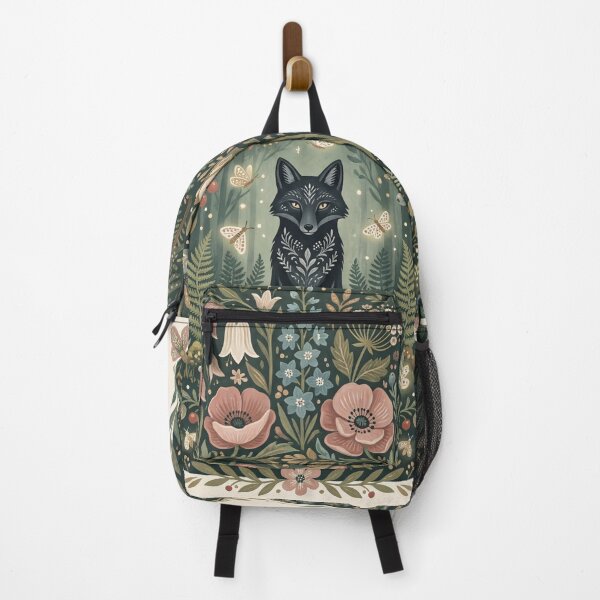 Item preview, Black Fox Woodland Bloom designed and sold by ASTRAL ART LAB.