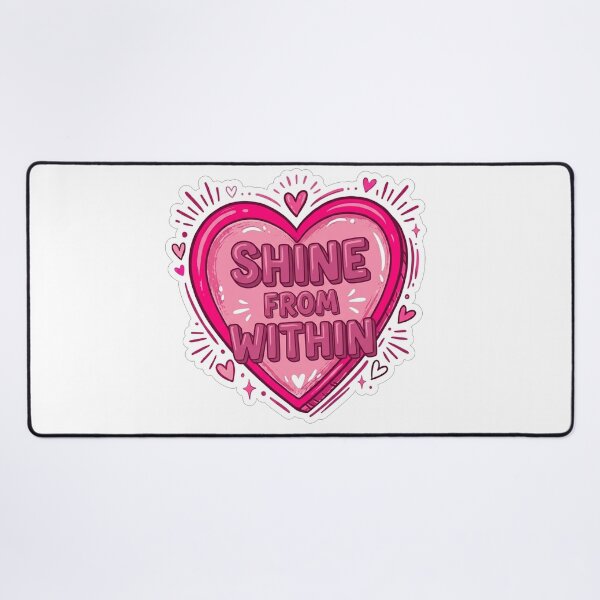 Item preview, Shine From Within Pink Heart Motivational Quote designed and sold by Owcomm.