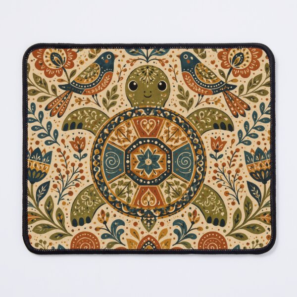Item preview, Wall Art - Postcard - Mandala Turtle: Folk-Art Harmony designed and sold by ForeverPrintsOK.