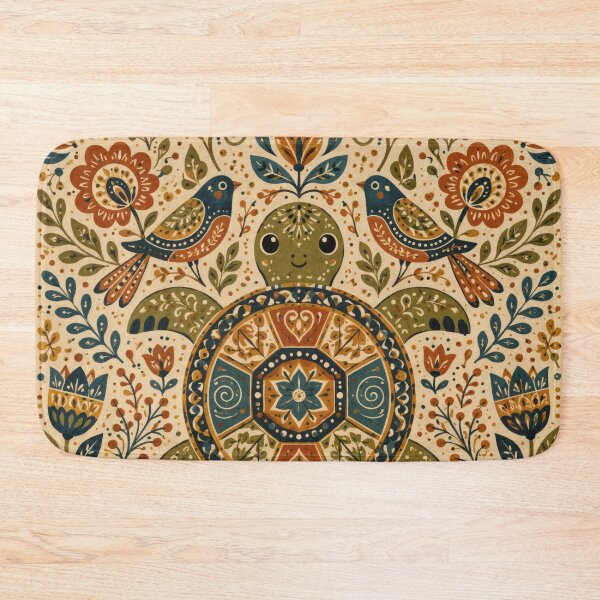 Item preview, Wall Art - Postcard - Mandala Turtle: Folk-Art Harmony designed and sold by ForeverPrintsOK.
