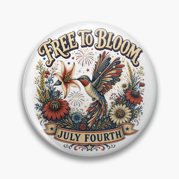 Item preview, Free to Bloom – July Fourth Hummingbird designed and sold by RaFaMidnight.