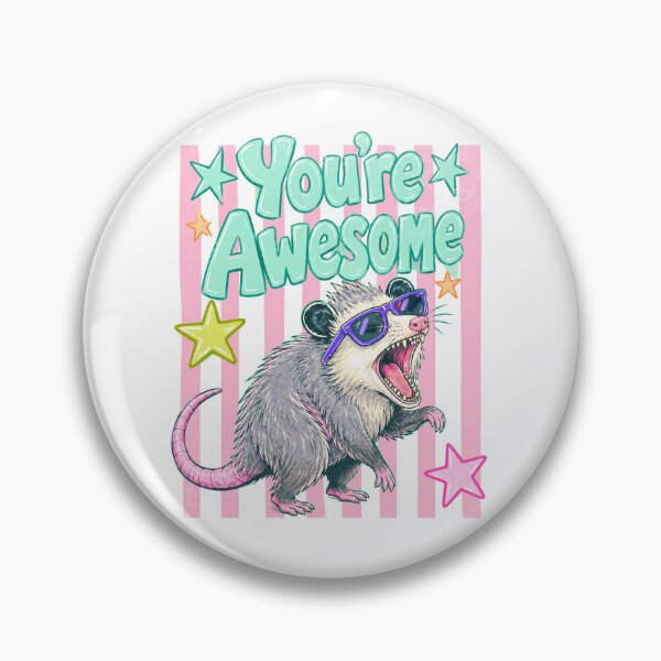 Item preview, Cool Screaming Opossum You're Awesome Retro Aesthetic designed and sold by Polarisofficial.