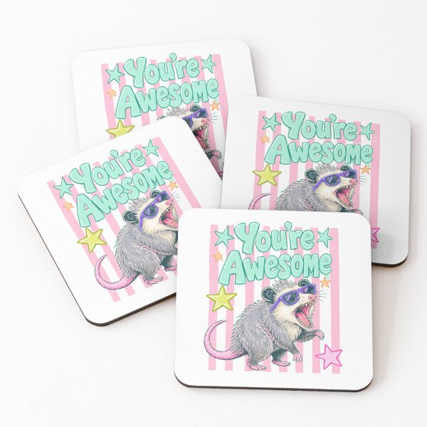 Item preview, Cool Screaming Opossum You're Awesome Retro Aesthetic designed and sold by Polarisofficial.