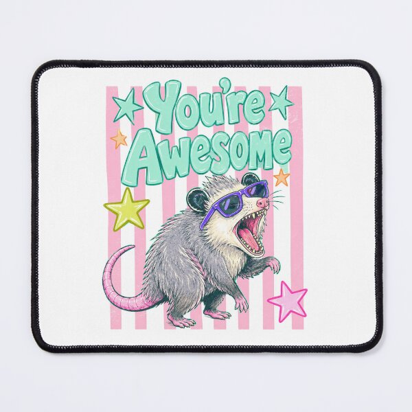 Item preview, Cool Screaming Opossum You're Awesome Retro Aesthetic designed and sold by Polarisofficial.