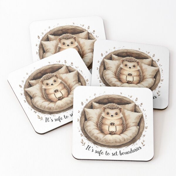 Item preview, Its Safe To Set Boundaries Cute Hedgehog Mental Health Watercolor designed and sold by AQUILAKREO.