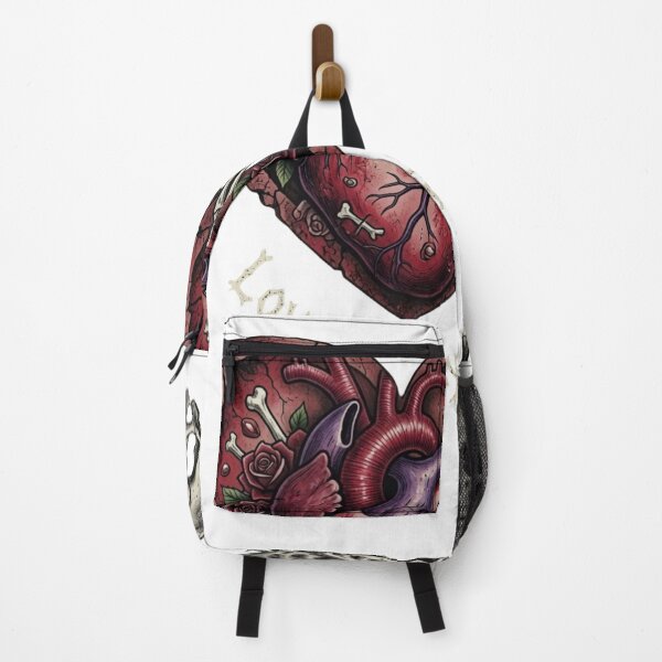 Item preview, Red anatomical heart, skeleton on right designed and sold by ekemarket.