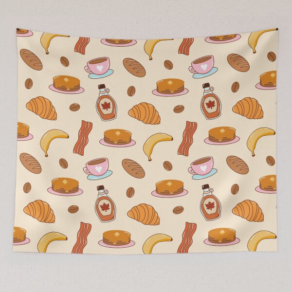 Item preview, Warm and Cozy Hand-Drawn Breakfast Foods Pattern designed and sold by Olive Lane Creative.