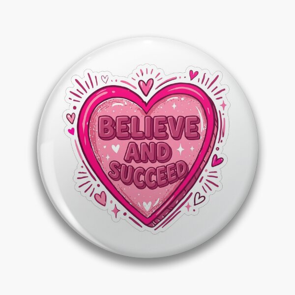 Item preview, Believe and Succeed Pink Heart Motivation designed and sold by Owcomm.