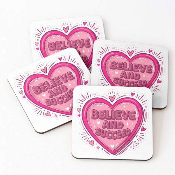Item preview, Believe and Succeed Pink Heart Motivation designed and sold by Owcomm.