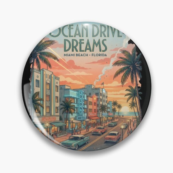 Item preview, Retro Coastal Art Deco Street designed and sold by Pixel Vice Trip.