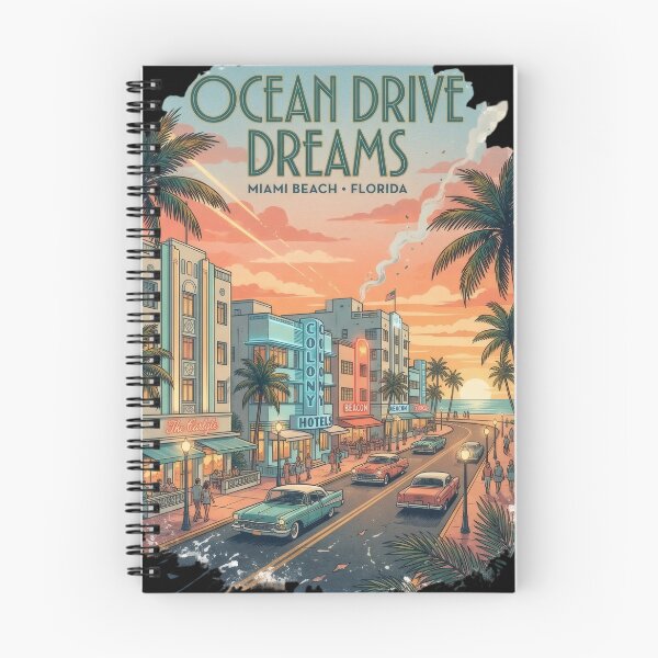 Item preview, Retro Coastal Art Deco Street designed and sold by Pixel Vice Trip.
