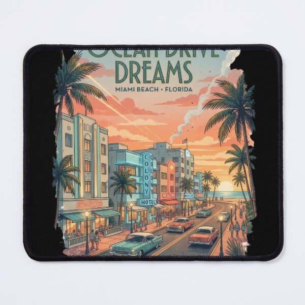 Item preview, Retro Coastal Art Deco Street designed and sold by Pixel Vice Trip.