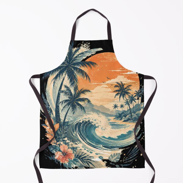 Item preview, Retro Palm Wave Coastal Art designed and sold by Pixel Vice Trip.
