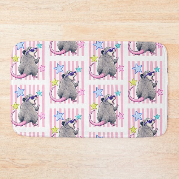 Item preview, Screaming Opossum with Sunglasses and Stars – Funny Retro Design designed and sold by Polarisofficial.