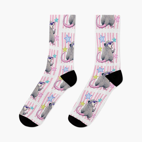 Item preview, Screaming Opossum with Sunglasses and Stars – Funny Retro Design designed and sold by Polarisofficial.
