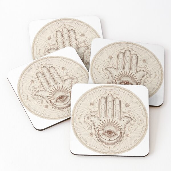 Item preview, Vintage Hamsa Hand with Evil Eye and Celestial Sun Moon designed and sold by ArcticFoxStudio.
