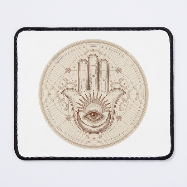 Item preview, Vintage Hamsa Hand with Evil Eye and Celestial Sun Moon designed and sold by ArcticFoxStudio.