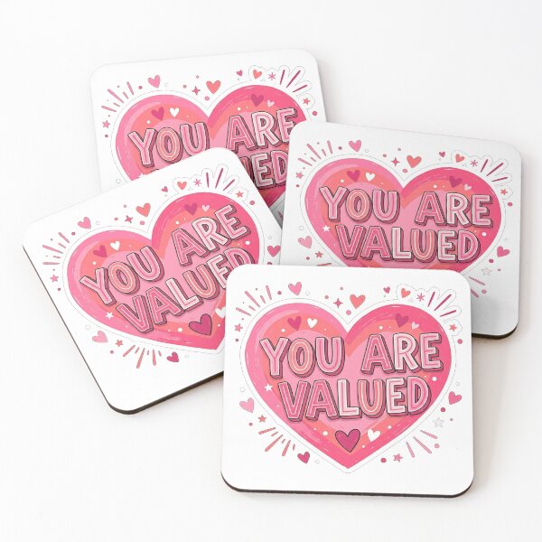 Item preview, You Are Valued Pink Heart Affirmation designed and sold by Owcomm.