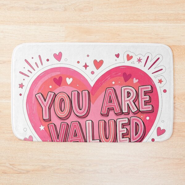 Item preview, You Are Valued Pink Heart Affirmation designed and sold by Owcomm.