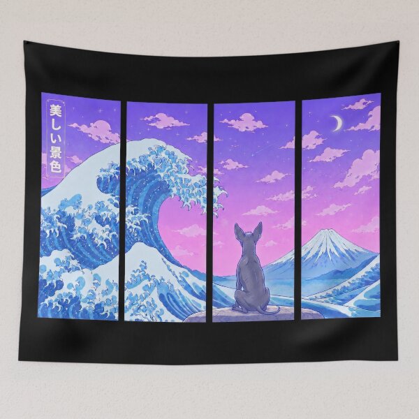 Item preview, Funny Xoloitzcuintli Xolo Japanese Kanagawa Wave Vapor Japan Boys Girls Kids designed and sold by FurryHavenPH.