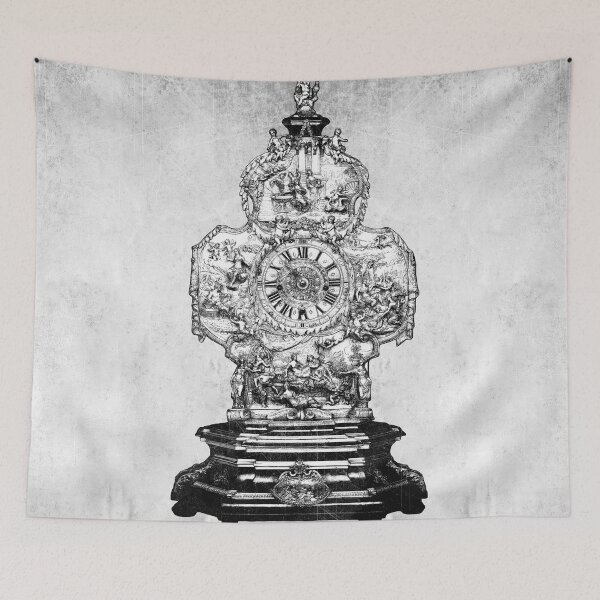 Item preview, 18th Century Baroque Mantel Clock Figurative Relief Dark Art designed and sold by Ghoul Enterprises.