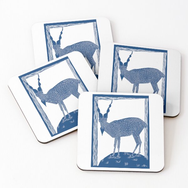 Item preview, Goat Horns Drawing Abstract Painting Design Gothic Blue (Markhorgeit, 1915) designed and sold by LockeL.