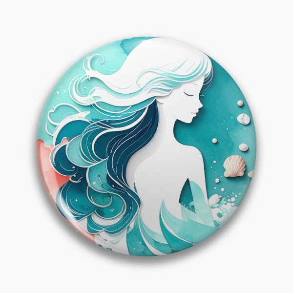 Item preview, Ocean Girl | Mermaid Silhouette Watercolor Art designed and sold by DesignsByTaara.