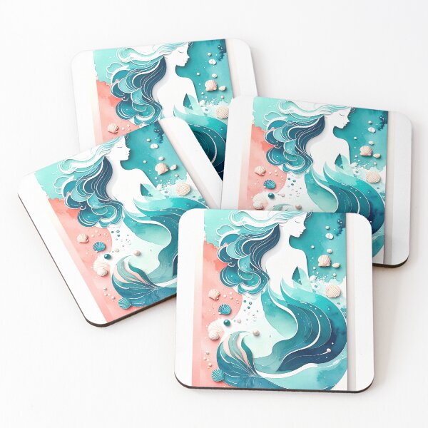 Item preview, Ocean Girl | Mermaid Silhouette Watercolor Art designed and sold by DesignsByTaara.