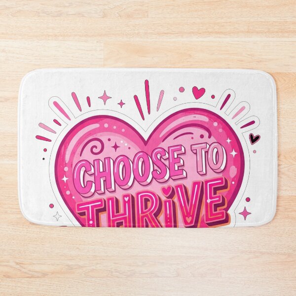 Item preview, Choose To Thrive Pink Heart Motivational Quote designed and sold by Owcomm.