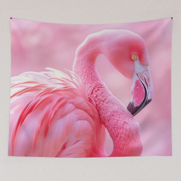 Item preview, Pink flamingo on a pink background.  designed and sold by Soft Oddity.