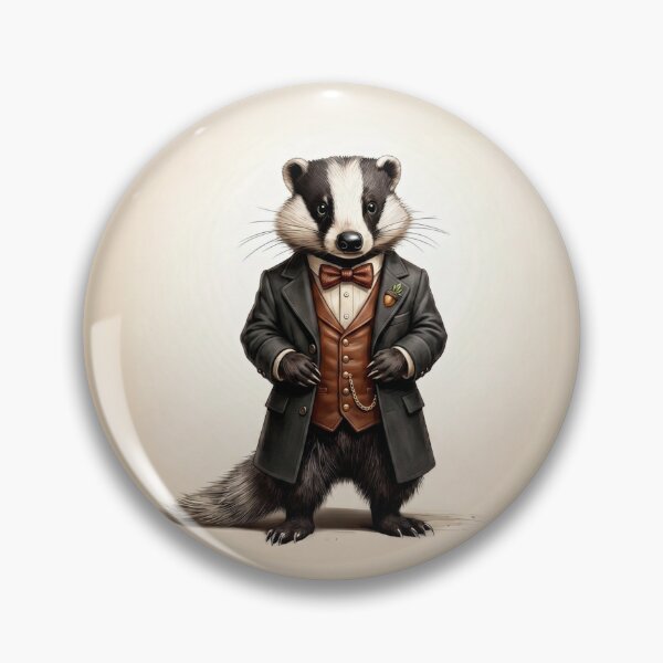 Item preview, Dark Academia Badger Groom in Vintage Suit designed and sold by Englandbear.