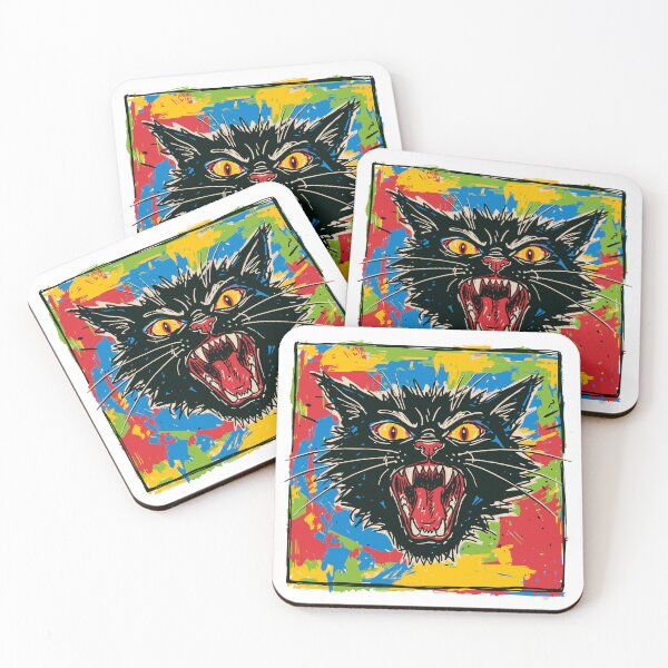 Item preview, Screaming Black Cat Funny Existential Dread Meme designed and sold by sXe-art.