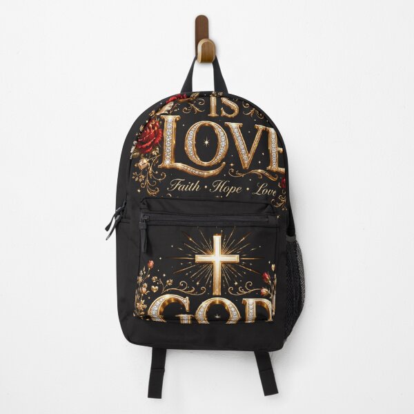 Item preview, God is Love, 1 John 4:8, Christian art, faith hope love, luxury religious design, gold typography, designed and sold by KINGDOM GOLD STUDIO.