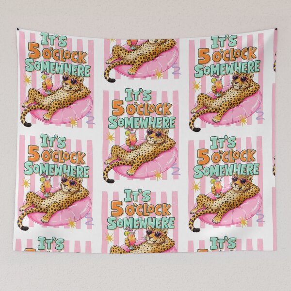 Item preview, Cheetah Chill on Pool Float - It's 5 O'clock Somewhere designed and sold by Polarisofficial.